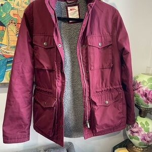 Fjallraven Maroon Jacket with Gray Lining